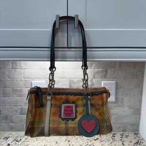 Dooney & Bourke Vintage Multicolor Plaid Satchel